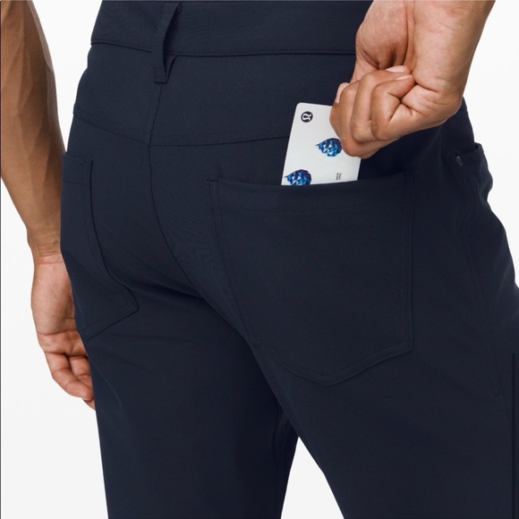 Lululemon ABC Pant Slim 34" warpstreme true navy reflective cuffs anti wrinkle - Picture 7 of 16